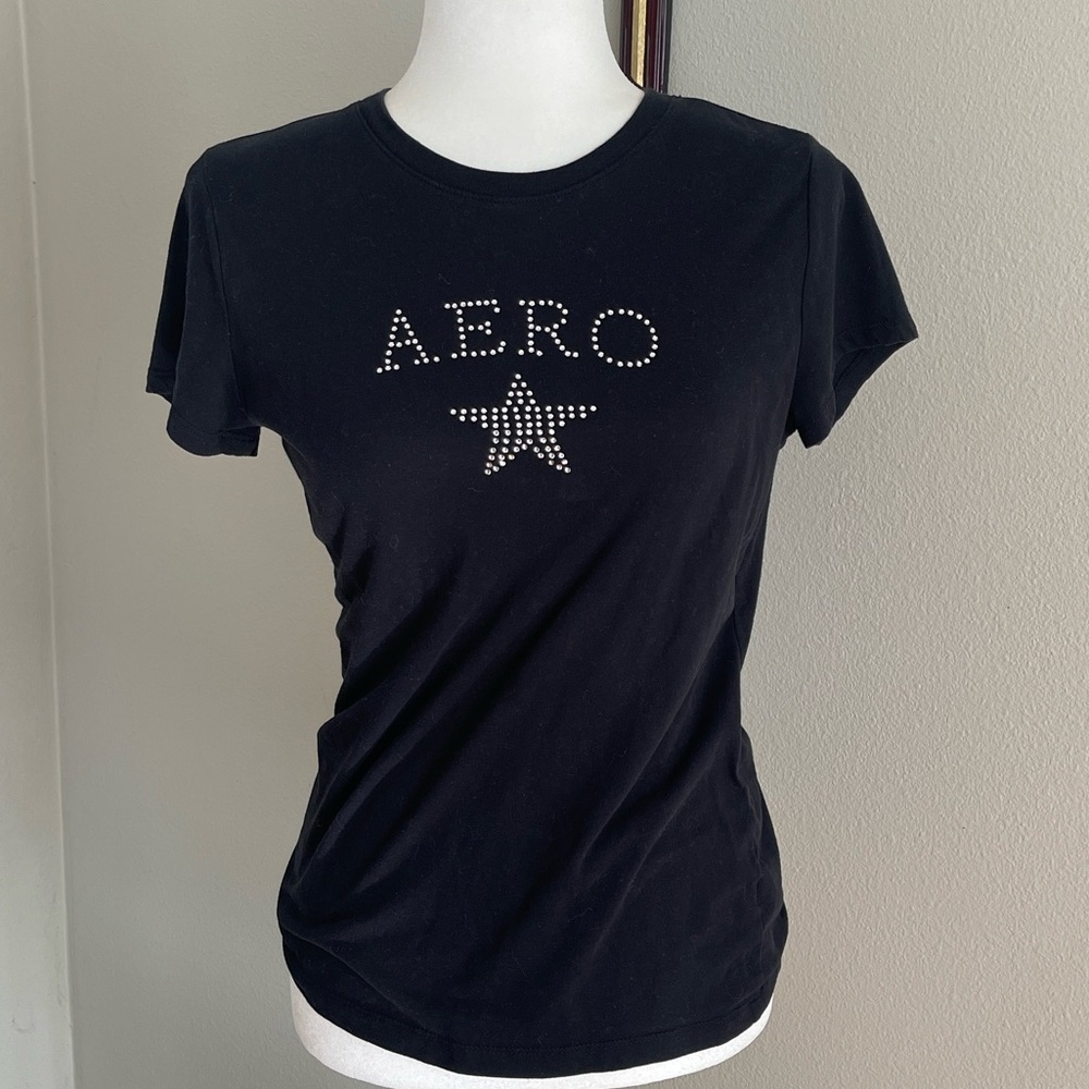 Aero Black Women's Top with Star Design Size L